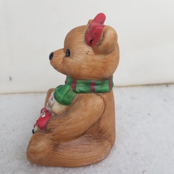 Teddy Bear Christmas Figures Taiwan #5251 1980s HOMCO porcelain pair - Picture 10 of 13